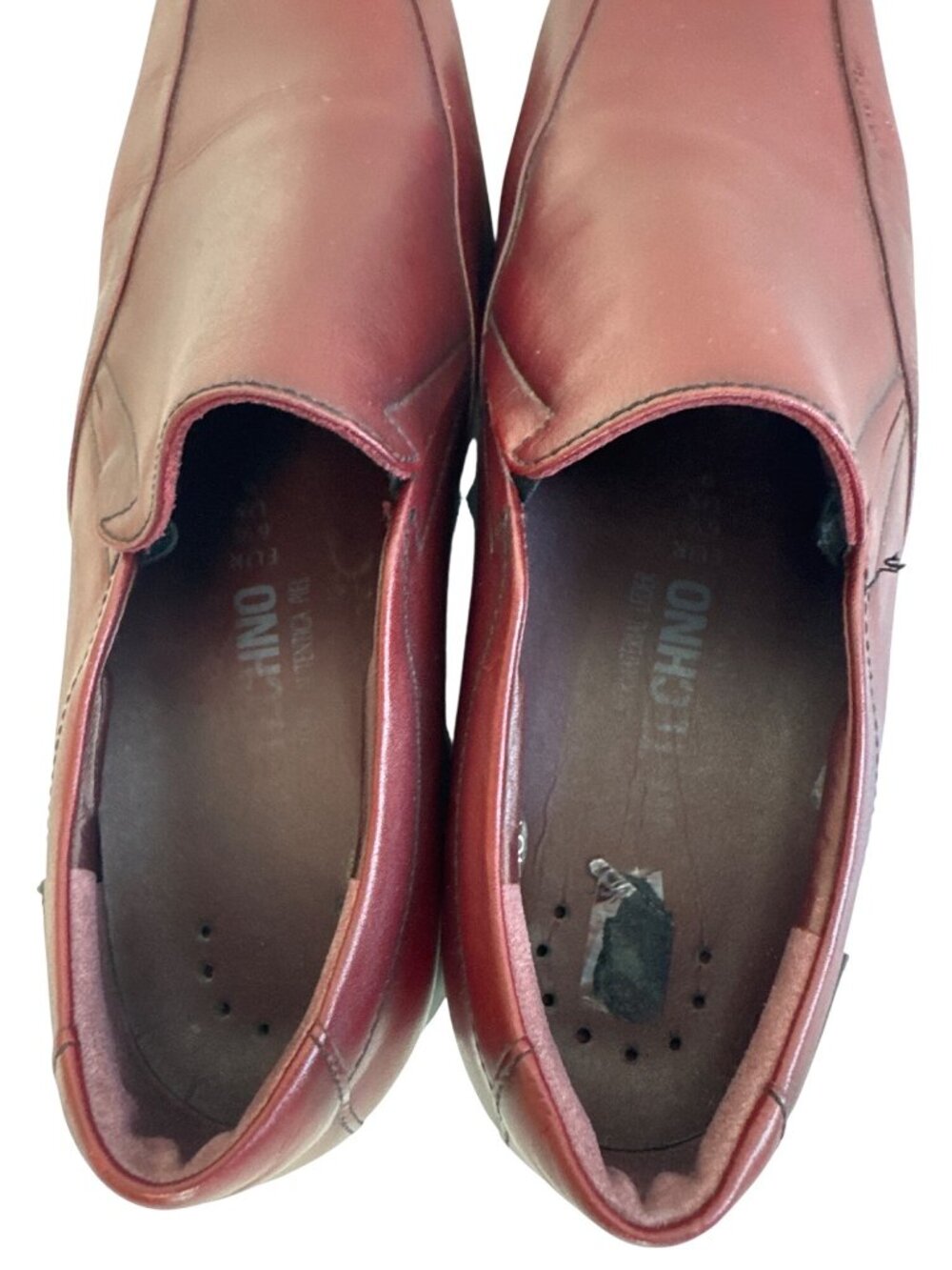 Mephisto Air-Techno Women's 9 Burgundy Leather Wedge Slip On Shoes Square Toe - Picture 5 of 13